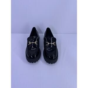 Dream Paris  Black Patent ChunkyHeel PlatformLoafers Size6.5